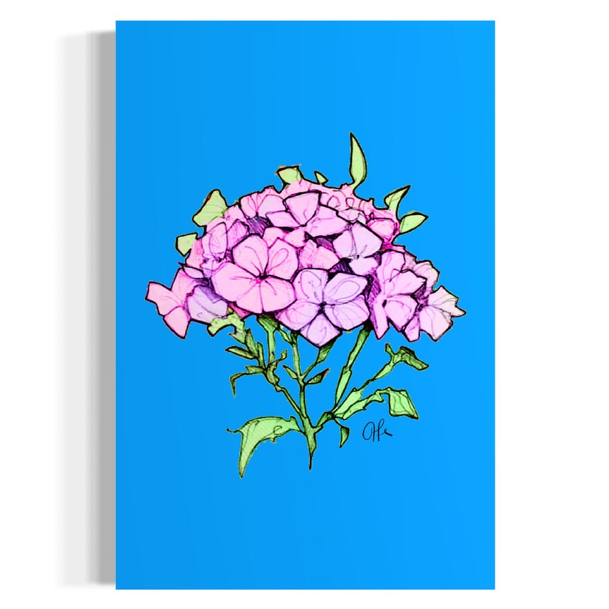 Blue with Touch of Flowers Poster