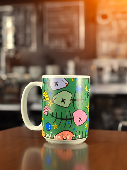 Toxic Xmas Green Fish Mug